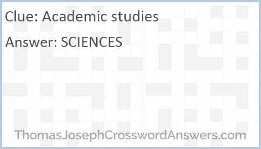 Academic studies Answer