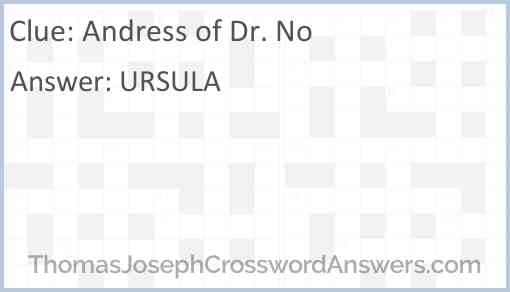 Andress of “Dr. No” Answer