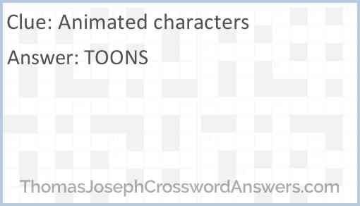 Animated characters Answer