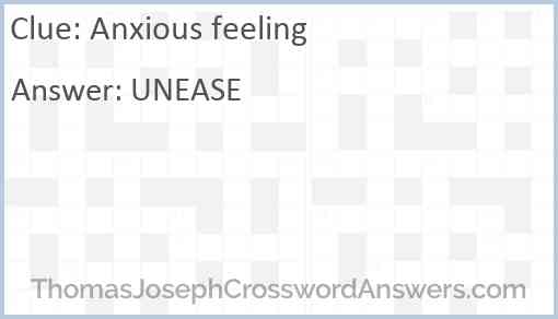 Anxious feeling Answer