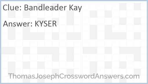 Bandleader Kay Answer