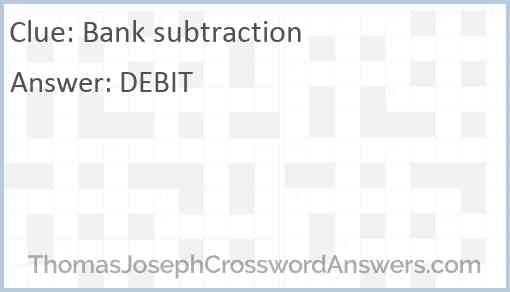 Bank subtraction Answer