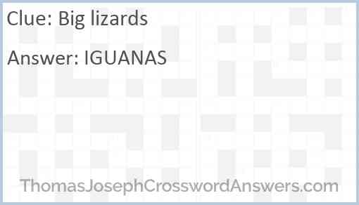 Big lizards Answer
