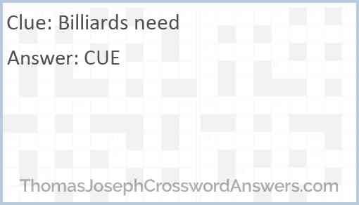 Billiards need Answer