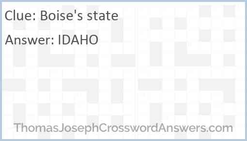 Boise’s state Answer