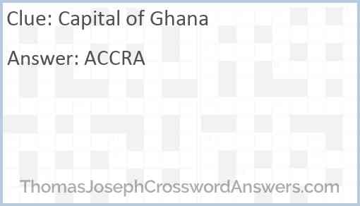 Capital of Ghana Answer