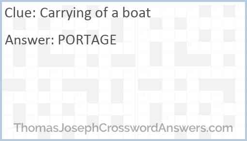 Carrying of a boat Answer