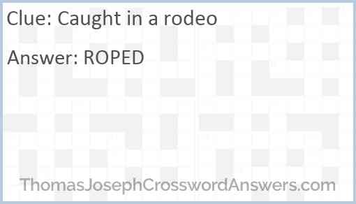 Caught in a rodeo Answer