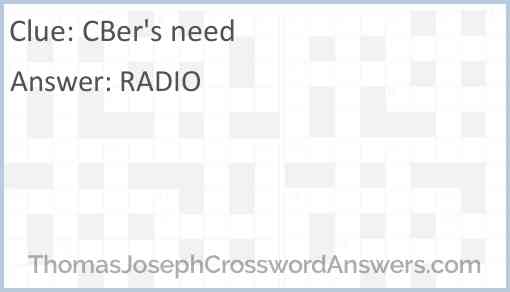 CBer's need Answer
