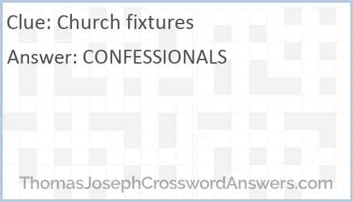 Church fixtures Answer
