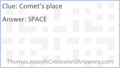 Comet s place crossword clue ThomasJosephCrosswordAnswers com