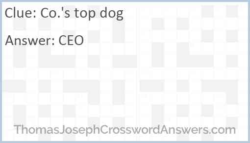 top dog crossword