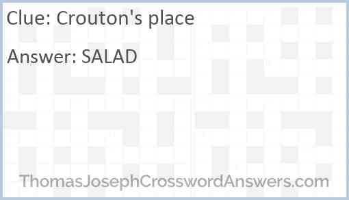Crouton's place Answer