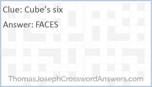 Cube’s six Answer