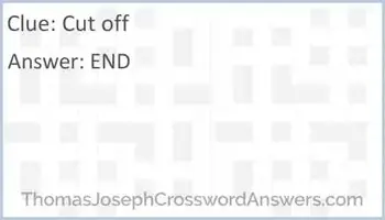 Cut Off Crossword Clue Thomasjosephcrosswordanswers Com