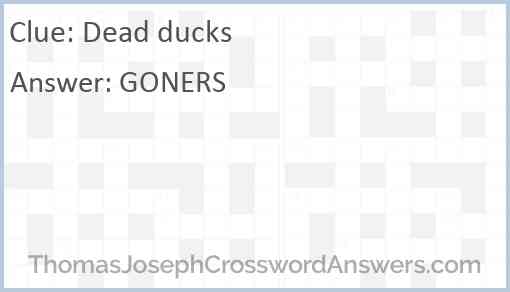 Dead ducks Answer