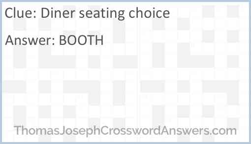 Diner seating choice Answer