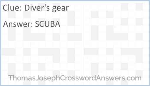 Diver’s gear Answer