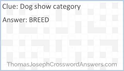 Dog show category Answer