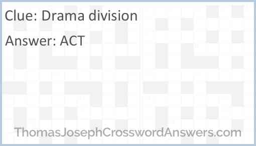 Drama division Answer
