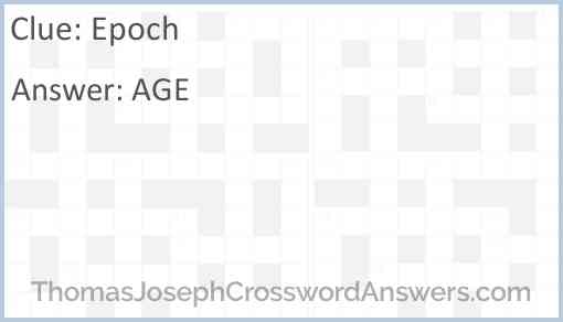 epoch crossword