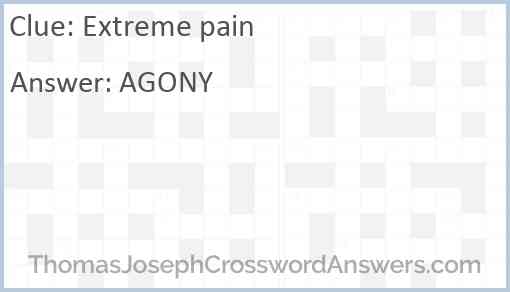 Extreme pain Answer