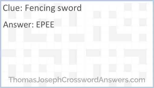 Fencing sword Answer