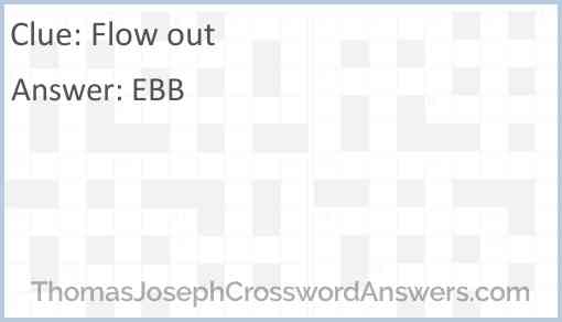 Flow out crossword clue ThomasJosephCrosswordAnswers com