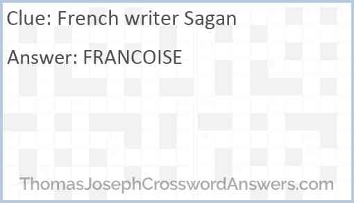 French writer Sagan Answer