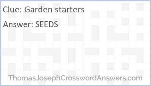 Garden starters Answer