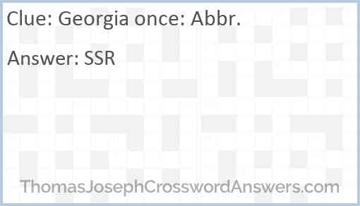 Georgia once: Abbr. Answer