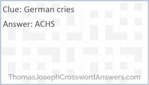 German cries Answer
