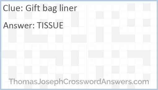 Gift bag liner Answer