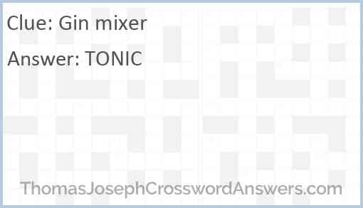 Gin mixer Answer