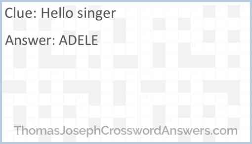 “Hello” singer Answer