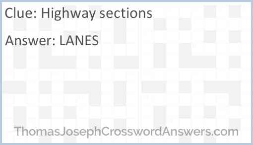Highway sections Answer