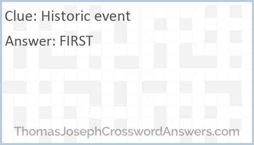 Historic event Answer