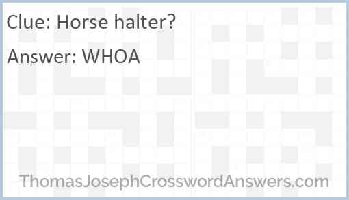 Horse halter Answer