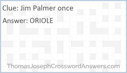 Jim Palmer once Answer