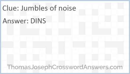 Jumbles of noise crossword clue