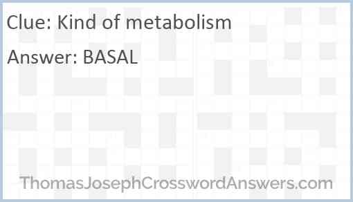 Kind of metabolism Answer