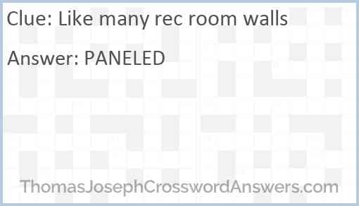 Like Many Rec Room Walls Crossword Clue