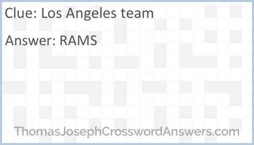 Los Angeles team Answer