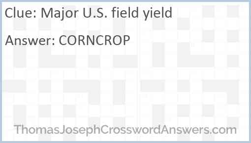 Major U.S. field yield Answer