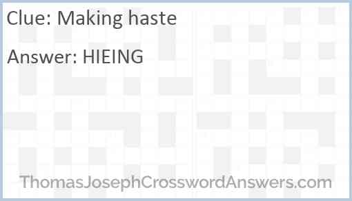 post haste crossword