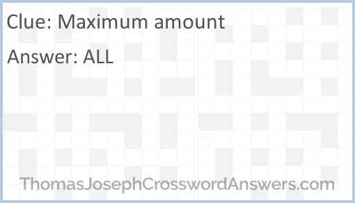 Maximum amount Answer