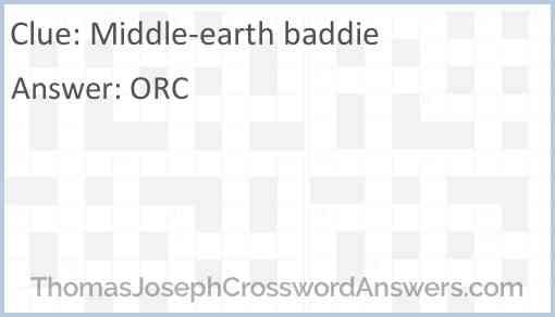 Middle Earth baddie Answer