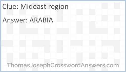 Mideast Region Crossword Clue Thomasjosephcrosswordanswers Com