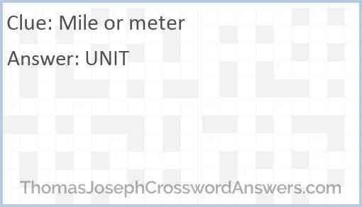 Mile or meter Answer