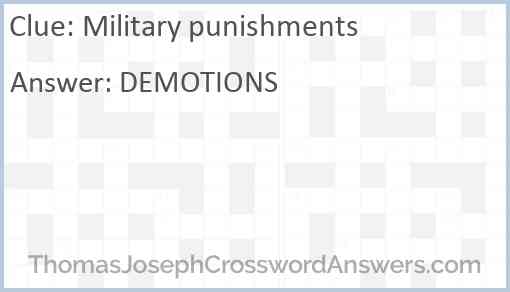 Military punishments Answer